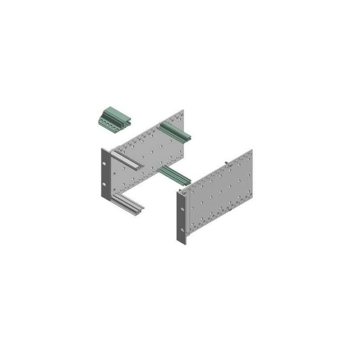 Bus profiles with integrated insulating strip spacing, natural anodized aluminium, conductive contact surfaces, for direct backplane mounting PBIS/M 00084