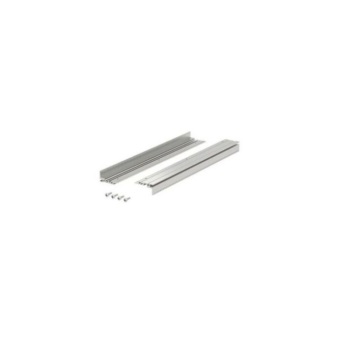 Rear profiles made of natural anodized aluminum, with integrated Z-rail for connectors according to DIN EN 60603-2 (formerly DIN 41612) IZPR 00063.12