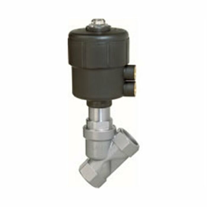 Angle seat valve made of stainless steel in G1 8452400.0000.00000
