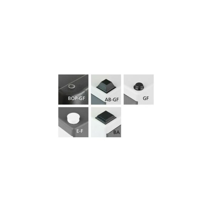 Universal rubber feet for a secure stand of the enclosures on all surfaces BA