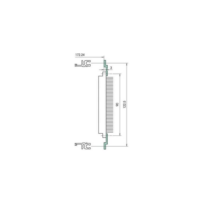 Z-rails, natural anodized aluminum, for connectors according to DIN EN 60603-2 (formerly DIN 41612) ZS/M 00040