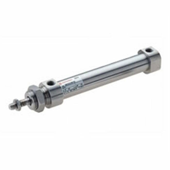 ISO roundline double acting stainless steel cylinder, 25mm diameter, 50mm stroke KM/8026/M/R/50